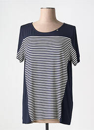 Tricou elasticitate mâneci scurte albastru KALISSON femme