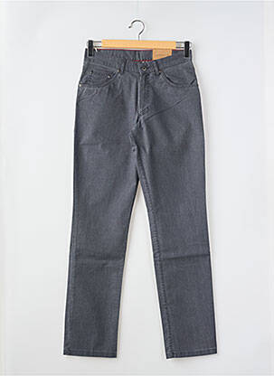 Pantalon slim țesătură poplin mărime normală gri HAROLD femeie