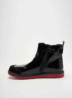 Botine/ghete material neted vârf rotund negru MOD8 fată