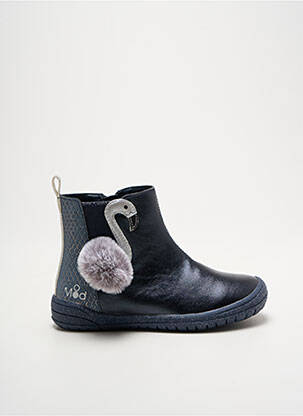 Botine/ghete material neted vârf rotund albastru MOD8 fată