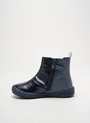 Botine/ghete material neted vârf rotund albastru MOD8 fată