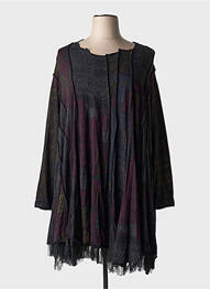 Rochie midi imprimeu fantezie mâneci lungi negru BLACK LABEL femme