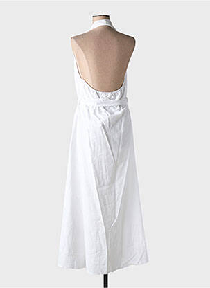 Rochie lungă țesătură crep fără mâneci alb GRACE & MILA femeie