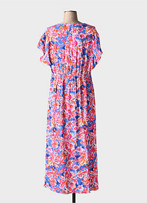 Rochie lungă mâneci scurte mâneci scurte albastru ARTLOVE femeie