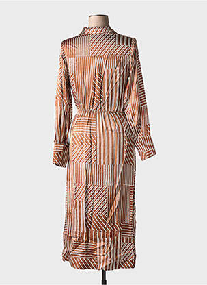 Rochie lungă mâneci lungi mâneci lungi maro GRACE & MILA femeie