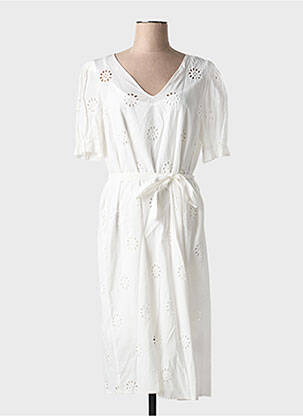 Rochie midi mâneci scurte mâneci scurte alb ICHI femeie