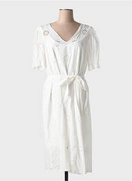 Rochie midi mâneci scurte mâneci scurte alb ICHI femeie