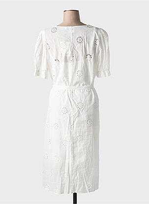 Rochie midi mâneci scurte mâneci scurte alb ICHI femeie