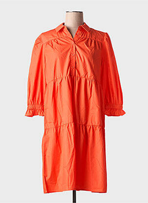 Rochie midi mâneci 3/4 mâneci 3/4 portocalie B.YOUNG femeie