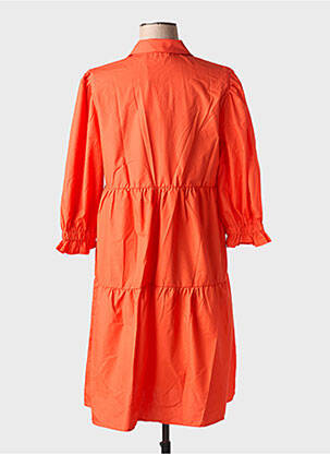 Rochie midi mâneci 3/4 mâneci 3/4 portocalie B.YOUNG femeie