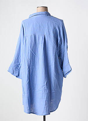 Rochie scurtă mâneci 3/4 mâneci 3/4 albastru ICHI femeie