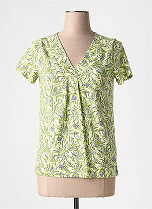 Tricou imprimeu fantezie mâneci scurte verde TRANQUILLO femeie