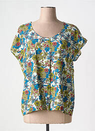 Tricou croială dreaptă mâneci scurte albastru TRANQUILLO femme