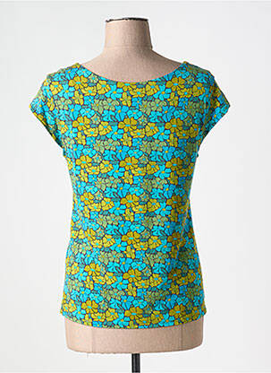 Tricou elasticitate mâneci scurte albastru LINGAM femeie