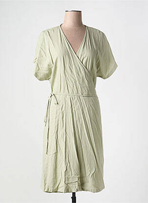 Rochie midi țesătură crep mâneci scurte verde B.YOUNG femeie