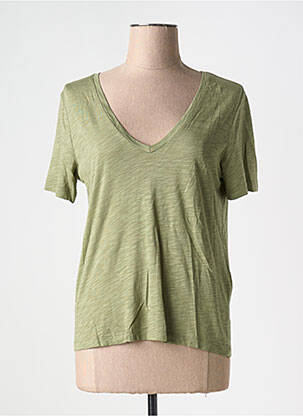 Tricou guler în v mâneci scurte verde VILA femeie