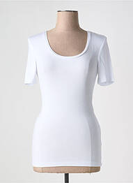 Tricou elasticitate mâneci scurte alb ICHI femeie