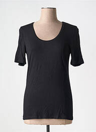 Tricou elasticitate mâneci scurte negru ICHI femme