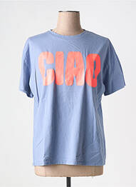 Tricou croială dreaptă mâneci scurte albastru INSPIRATION STUDIO femeie
