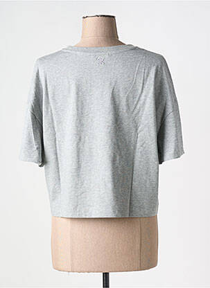 Tricou croială dreaptă mâneci scurte gri GRACE & MILA femeie