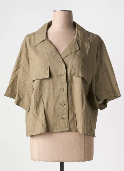 Cămașă mâneci scurte mâneci scurte verde ARTLOVE femme