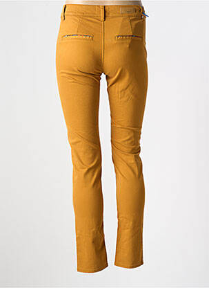 Pantalon chino țesătură poplin mărime normală portocalie HAPPY femeie