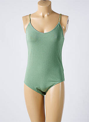 Body croială cambrată bretele subțiri verde PIECES femeie