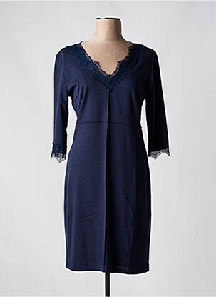 Rochie midi mâneci 3/4 mâneci 3/4 albastru REVD'ELLE femeie