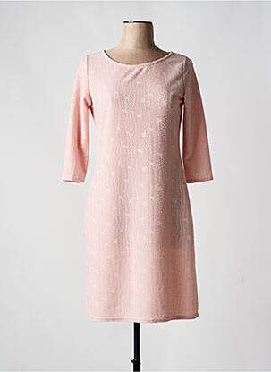 Rochie midi mâneci 3/4 mâneci 3/4 roz MIELO MODA femeie