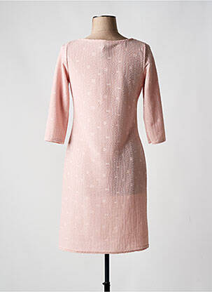Rochie midi mâneci 3/4 mâneci 3/4 roz MIELO MODA femeie