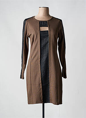Rochie midi mâneci lungi mâneci lungi maro MALOKA femeie