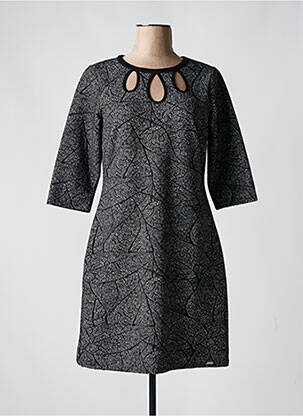 Rochie midi mâneci 3/4 mâneci 3/4 negru MALOKA femeie