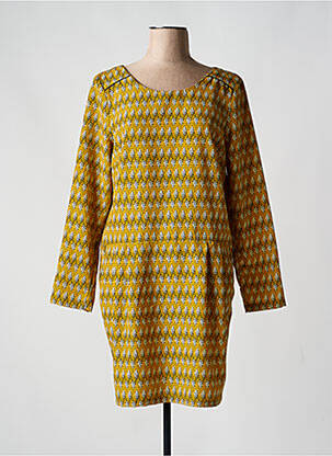 Rochie scurtă mâneci lungi mâneci lungi galben LES FILLES DE NEAUX femeie