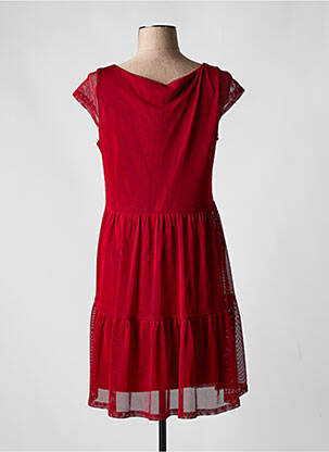 Rochie scurtă croială evazată mâneci scurte roșu SMASH WEAR femeie