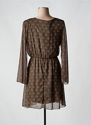 Rochie scurtă croială fluidă mâneci lungi verde GARCONNE femeie