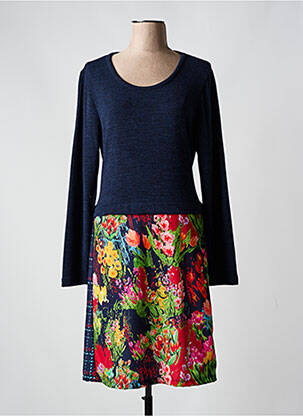 Rochie midi mâneci lungi mâneci lungi albastru MALOKA femeie
