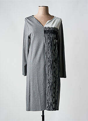 Rochie midi mâneci lungi mâneci lungi gri MALOKA femeie