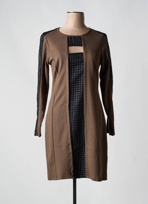 Rochie midi maro MALOKA femeie