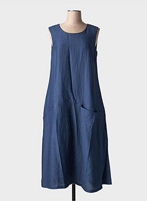 Rochie midi fără mâneci fără mâneci albastru ORTO BOTANICO femeie