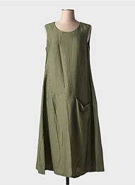 Rochie midi fără mâneci fără mâneci verde ORTO BOTANICO femme
