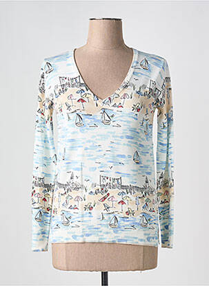 Pulover alb LEO & UGO femeie