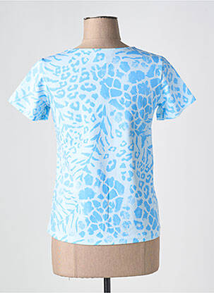 Tricou imprimeu fantezie mâneci scurte albastru LEO & UGO femeie