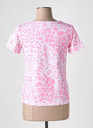 Tricou imprimeu fantezie mâneci scurte roz LEO & UGO femeie