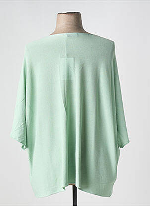 Pulover croială dreaptă mâneci 3/4 verde C'MELODIE femeie