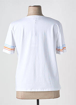 Tricou imprimeu fantezie mâneci scurte alb LEO & UGO femeie
