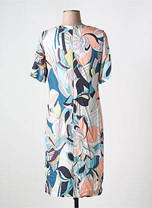 Rochie midi imprimeu fantezie mâneci scurte albastru GREGORY PAT femeie