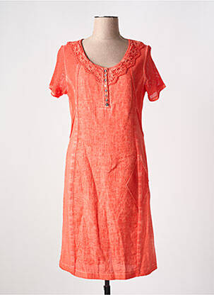 Rochie midi mâneci scurte mâneci scurte portocaliu MERI & ESCA femeie