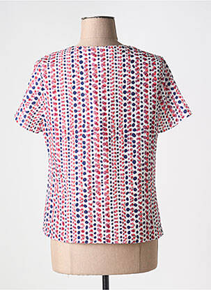Top imprimeu fantezie mâneci scurte alb GUY DUBOUIS femeie