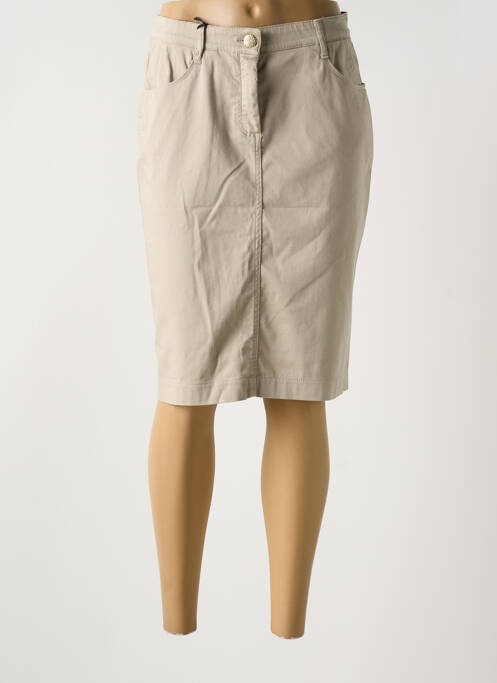 Fustă midi bej EAST DRIVE femeie