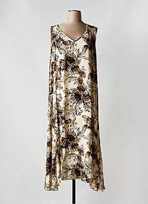 Rochie lungă bej PIMENT ROUGE femeie